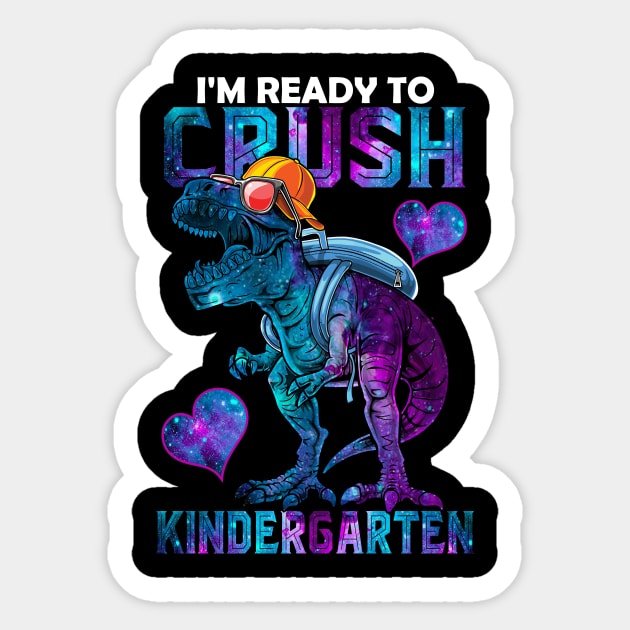 I'm Ready To Crush Kindergarten Funny Dinosaur For Boy and Girl Sticker by peskyrubeus